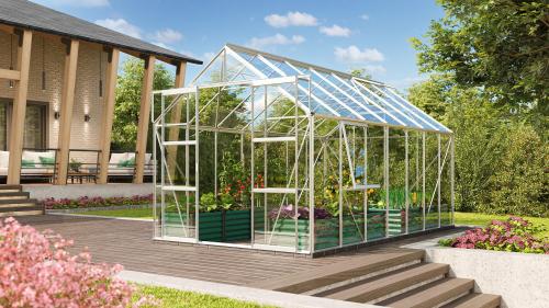 szklarnia VITAVIA URANUS 11500 szkło 3 mm srebrna