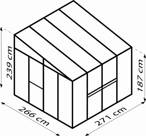 szklarnia VITAVIA ATHENA 7000 szkło 3 mm + PC 10 mm czarna