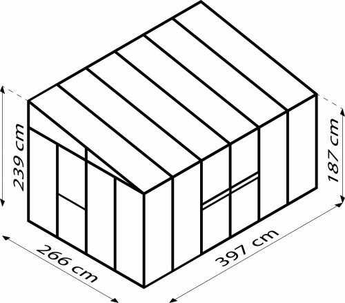 szklarnia VITAVIA ATHENA 10200 szkło 3 mm + PC 10 mm srebrna