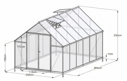 szklarnia LANITPLAST SARANA 8x12 PC 4 mm srebrna