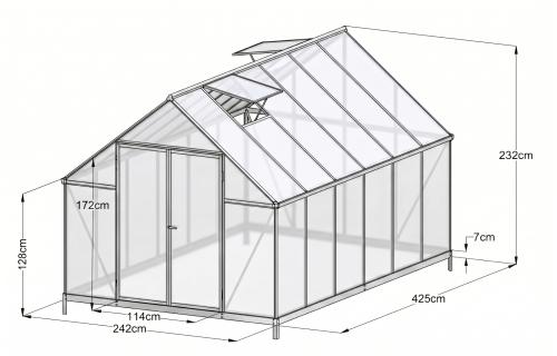 szklarnia LANITPLAST SARANA 8x14 PC 4 mm czarna